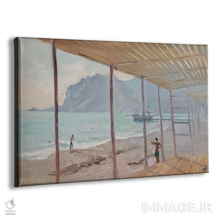 تابلو دکوراتیو شناگران پاییزی کوکتبل اثر کنتس آرت - نمای پرسپکتیو محصول