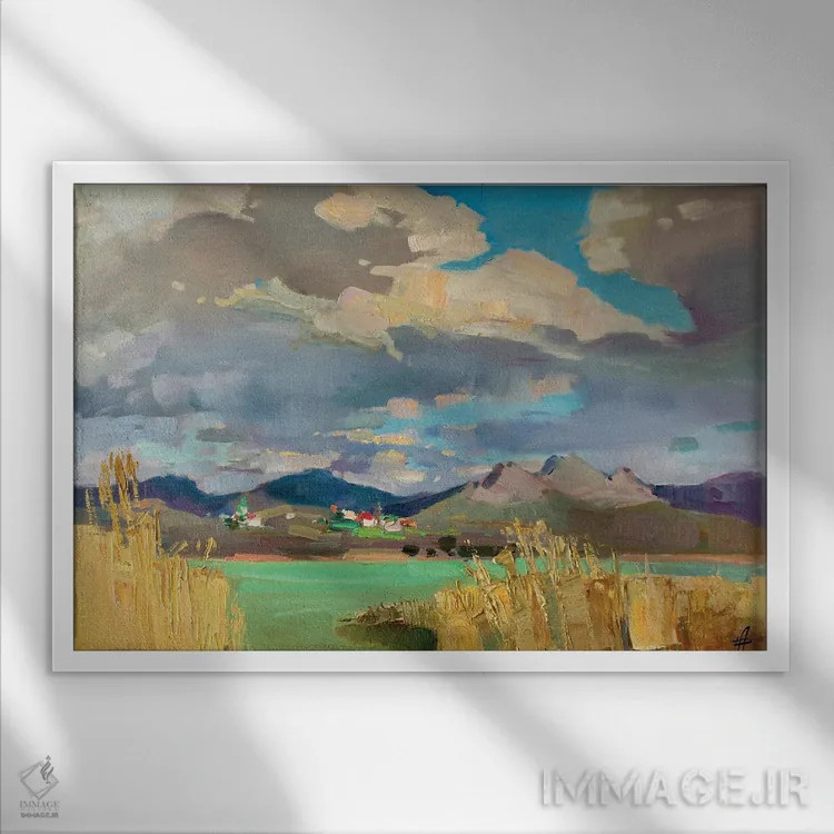 تابلو دکوراتیو خلیج روباه اثر کنتس آرت - نمای قابدار سفید