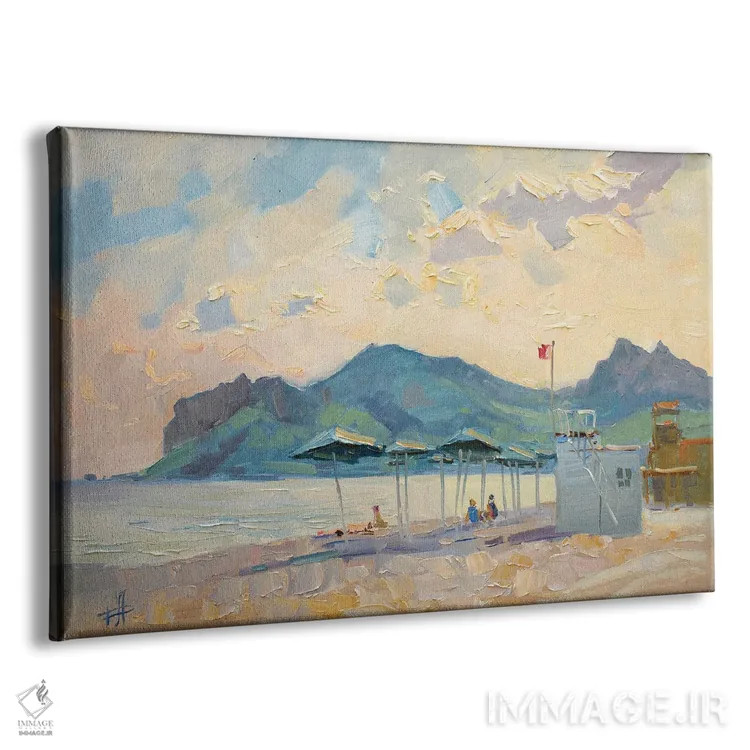 تابلو دکوراتیو ساحل طولانی کوکتبل اثر کنتس آرت - نمای پرسپکتیو محصول