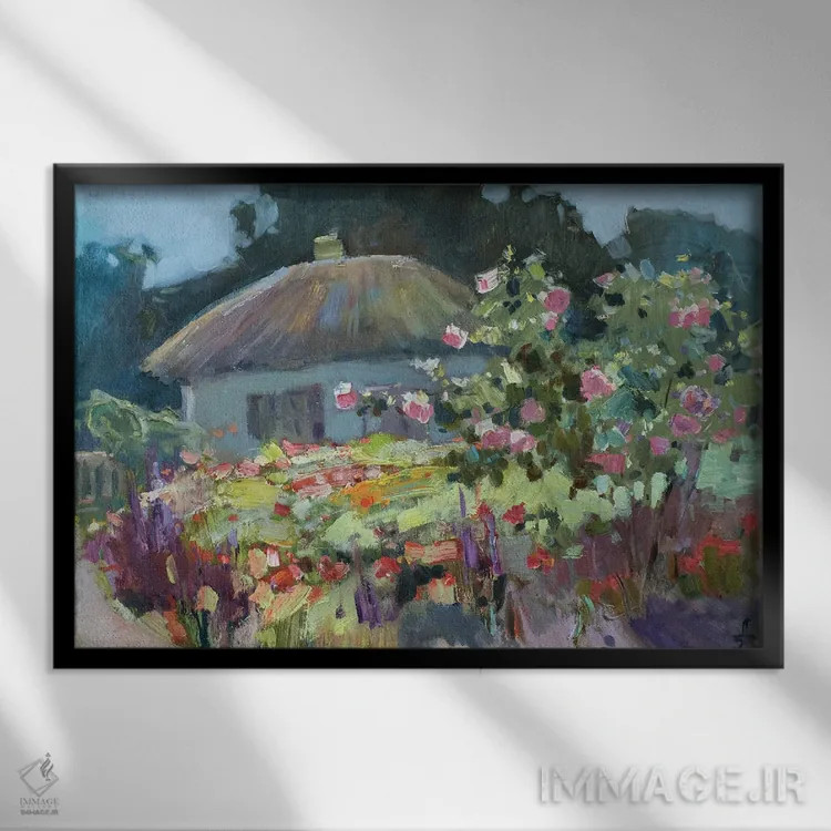 تابلو دکوراتیو خانه لرمانتوف در پیاتیگورسک اثر کنتس آرت - نمای قابدار مشکی