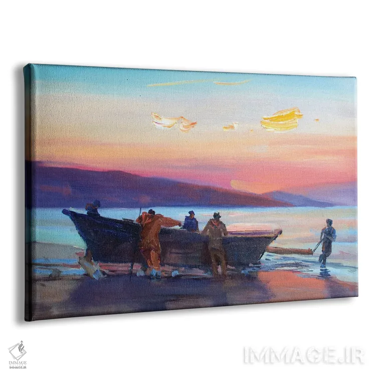 تابلو دکوراتیو ماهیگیری شبانه اثر کنتس آرت - نمای پرسپکتیو محصول