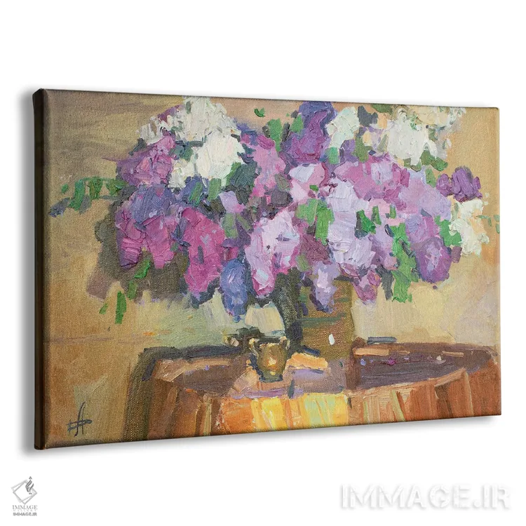 تابلو دکوراتیو یاس بنفش شبانه اثر کنتس آرت - نمای پرسپکتیو محصول