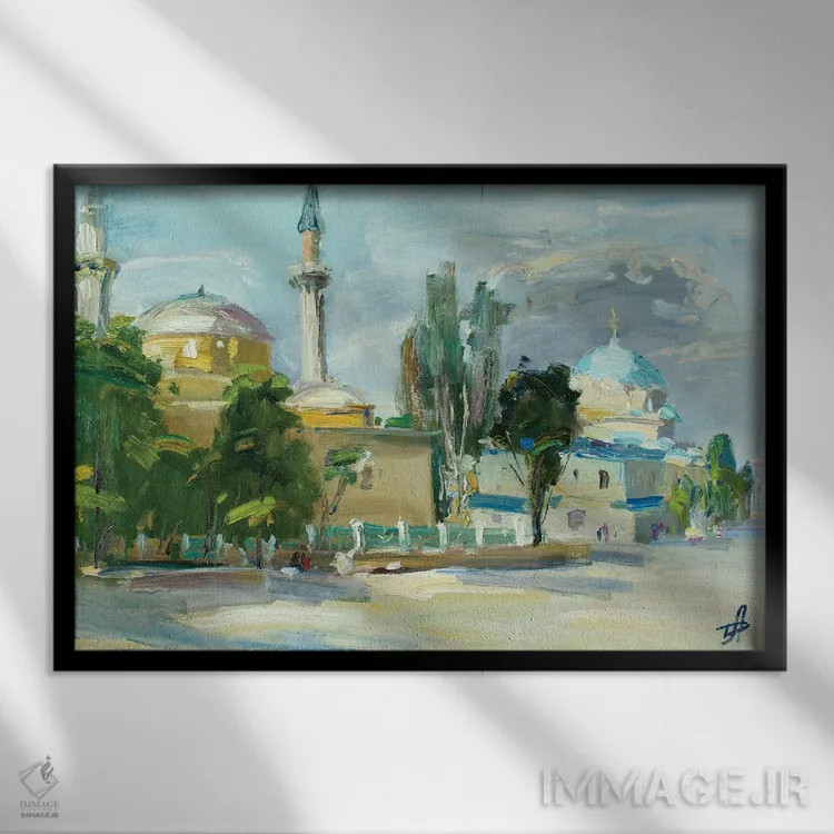 تابلو دکوراتیو شهر قدیمی اوپاتوریا اثر کنتس آرت - نمای قابدار مشکی