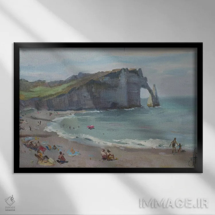 تابلو دکوراتیو اترتا فرانسه اثر کنتس آرت - نمای قابدار مشکی