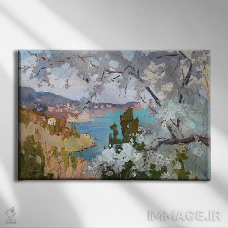 تابلو دکوراتیو بهار در آلوپکا اثر کنتس آرت - نمای روبهرو روی دیوار