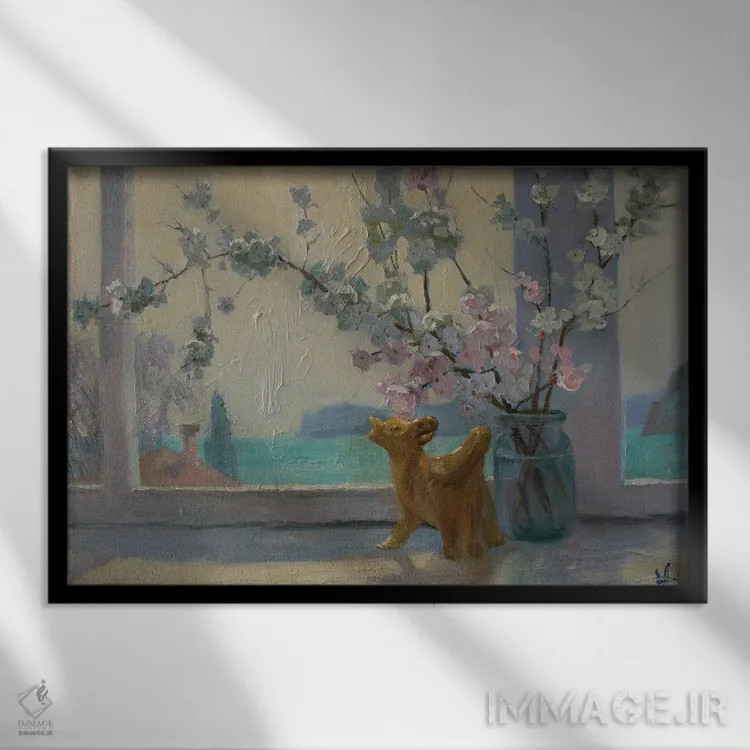 تابلو دکوراتیو حس بهار اثر کنتس آرت - نمای قابدار مشکی