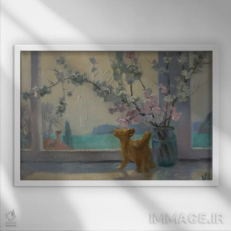 تابلو دکوراتیو حس بهار اثر کنتس آرت - نمای قابدار سفید