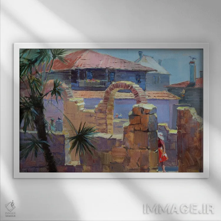 تابلو دکوراتیو سوزوپول بلغارستان اثر کنتس آرت - نمای قابدار سفید