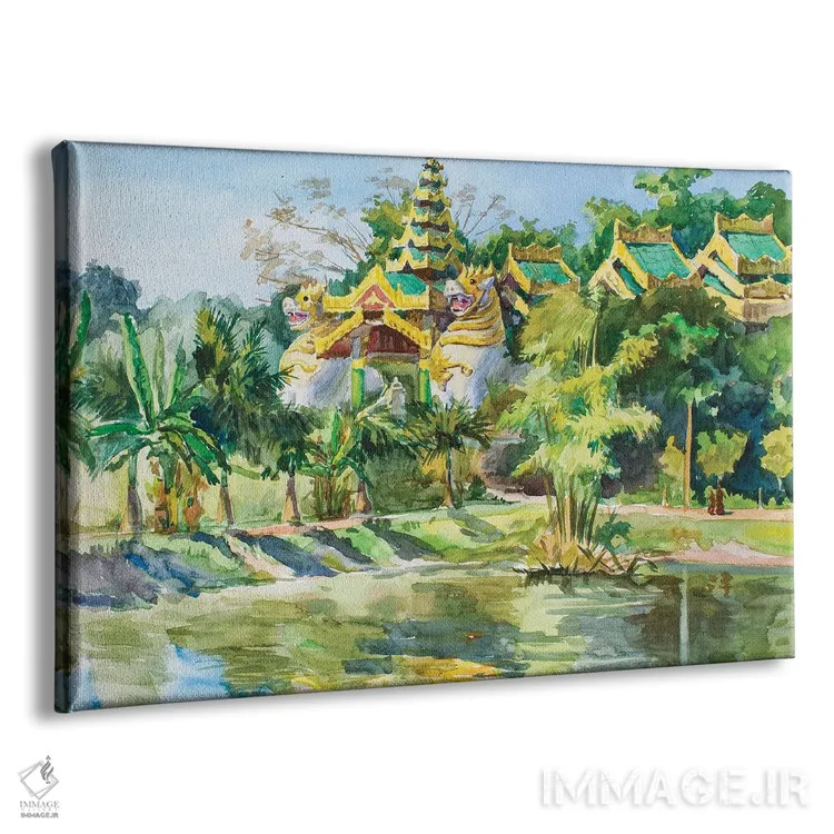 تابلو دکوراتیو معبد بودایی ارتش یانگون اثر کنتس آرت - نمای پرسپکتیو محصول