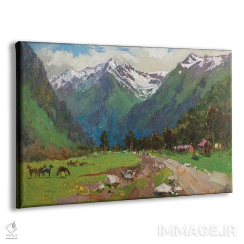 تابلو دکوراتیو آرخیز؛ در کوهستان اثر کنتس آرت - نمای پرسپکتیو محصول
