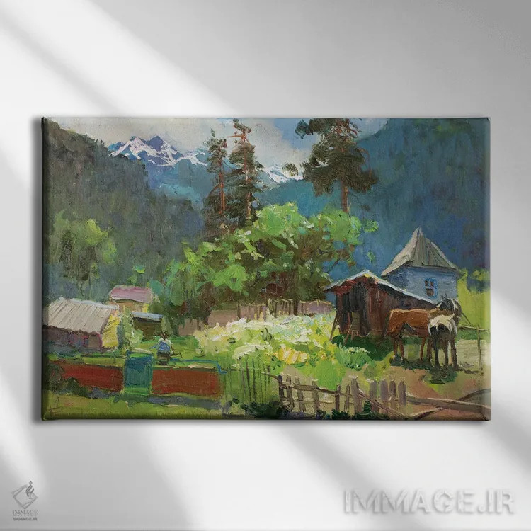 تابلو دکوراتیو آرخیز آفتابی اثر کنتس آرت - نمای روبهرو روی دیوار