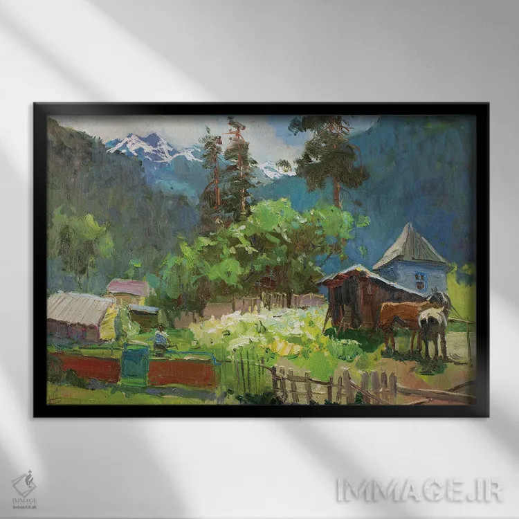 تابلو دکوراتیو آرخیز آفتابی اثر کنتس آرت - نمای قابدار مشکی