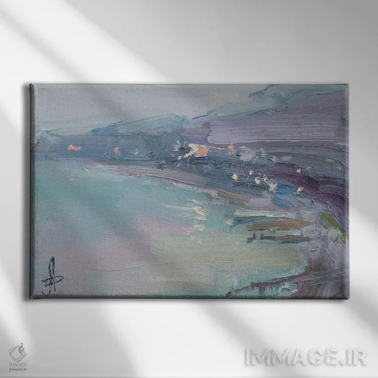 تابلو دکوراتیو کنار ساحل اثر کنتس آرت - نمای روبهرو روی دیوار