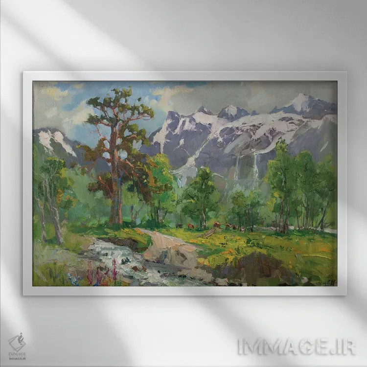 تابلو دکوراتیو آرخیز؛ یخچال سوفیا اثر کنتس آرت - نمای قابدار سفید