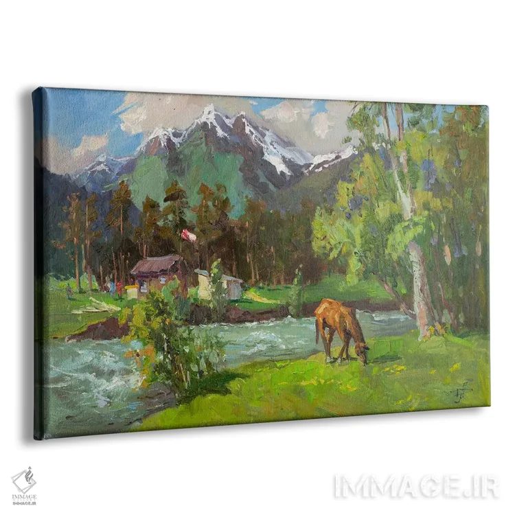 تابلو انتزاعی جویبارهای آرخیز اثر کنتس آرت - نمای پرسپکتیو محصول