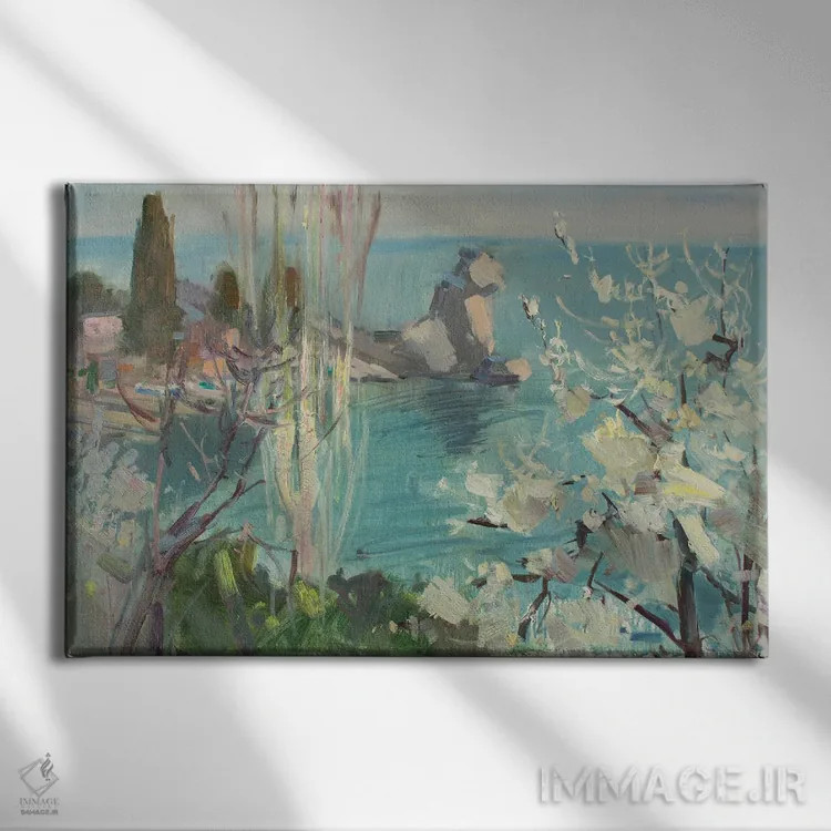 تابلو دکوراتیو بهار در کریمه اثر کنتس آرت - نمای روبهرو روی دیوار
