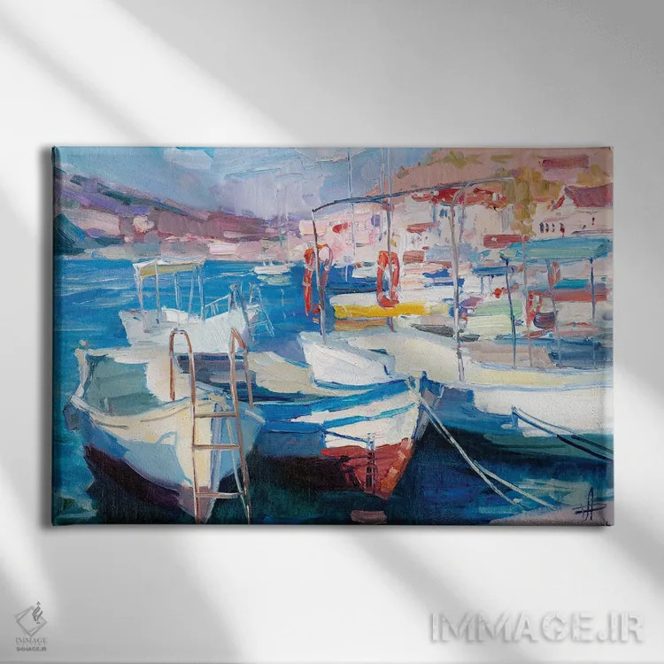 تابلو دکوراتیو قایق های بالاکلاوا اثر کنتس آرت - نمای روبهرو روی دیوار