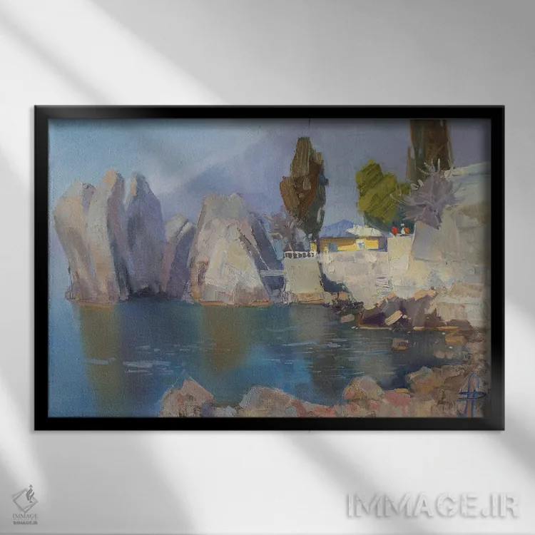 تابلو دکوراتیو صبح در خانه تابستانی چخوف اثر کنتس آرت - نمای قابدار مشکی