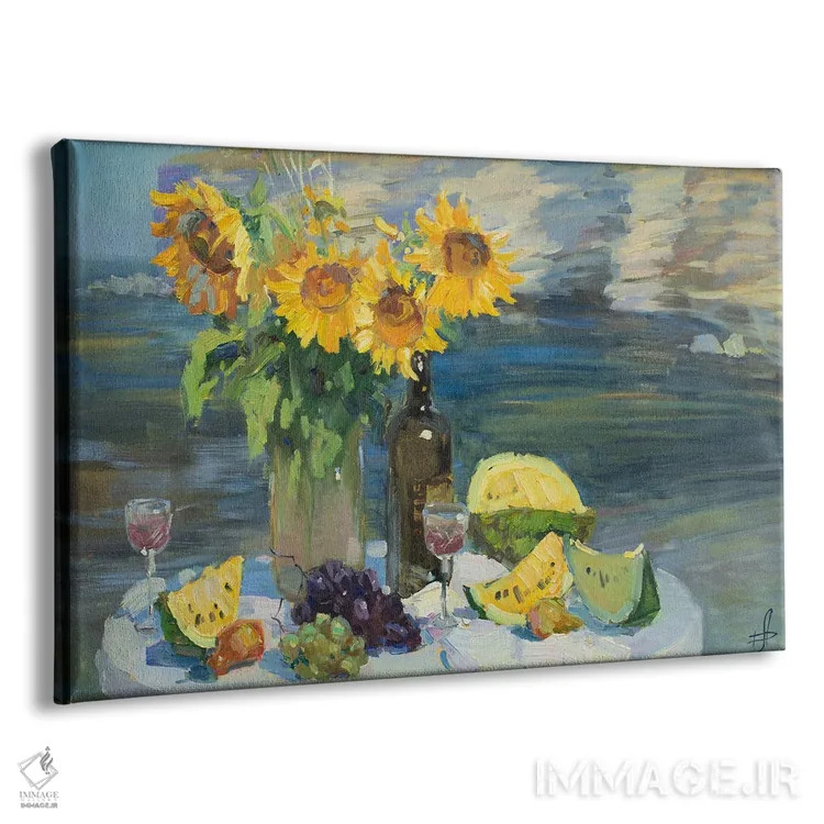 تابلو دکوراتیو هندوانه های زرد اثر کنتس آرت - نمای پرسپکتیو محصول