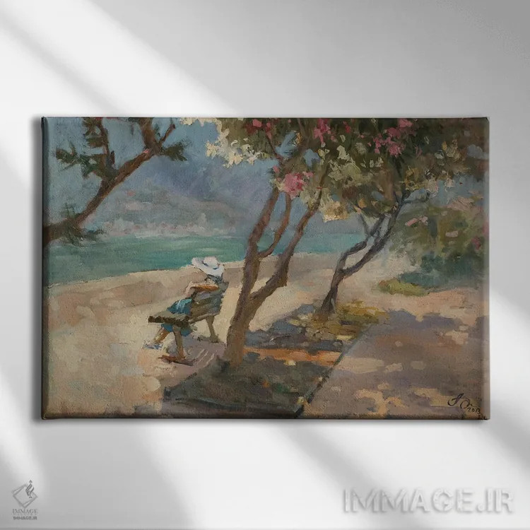 تابلو دکوراتیو ادنیوم ها در کتور مونته نگرو اثر کنتس آرت - نمای روبهرو روی دیوار