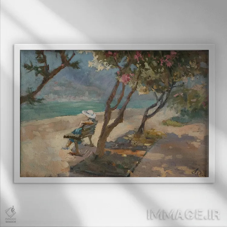 تابلو دکوراتیو ادنیوم ها در کتور مونته نگرو اثر کنتس آرت - نمای قابدار سفید