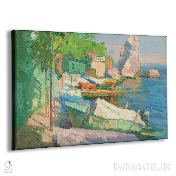 تابلو دکوراتیو ایستگاه قایق های تفریحی اثر کنتس آرت - نمای پرسپکتیو محصول