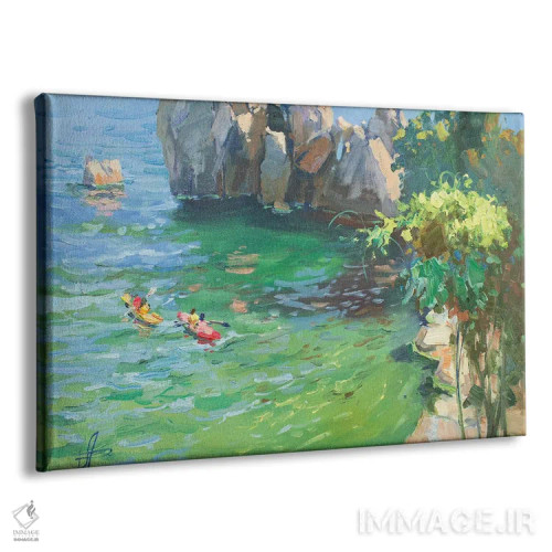 تابلو دکوراتیو کایاک ها در خلیج چخوف اثر کنتس آرت - نمای پرسپکتیو محصول