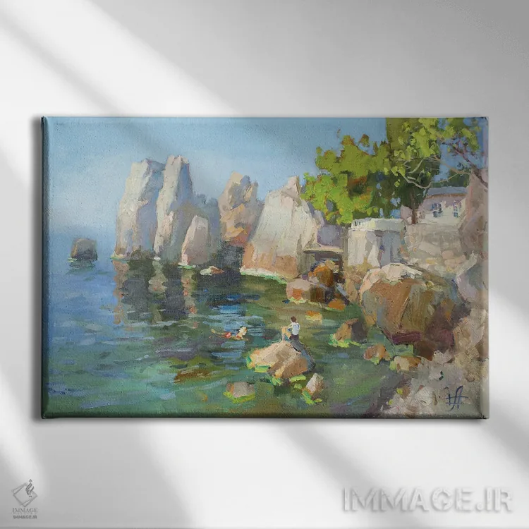 تابلو دکوراتیو خلیج چخوف اثر کنتس آرت - نمای روبهرو روی دیوار