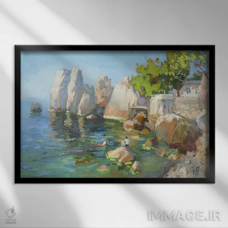 تابلو دکوراتیو خلیج چخوف اثر کنتس آرت - نمای قابدار مشکی