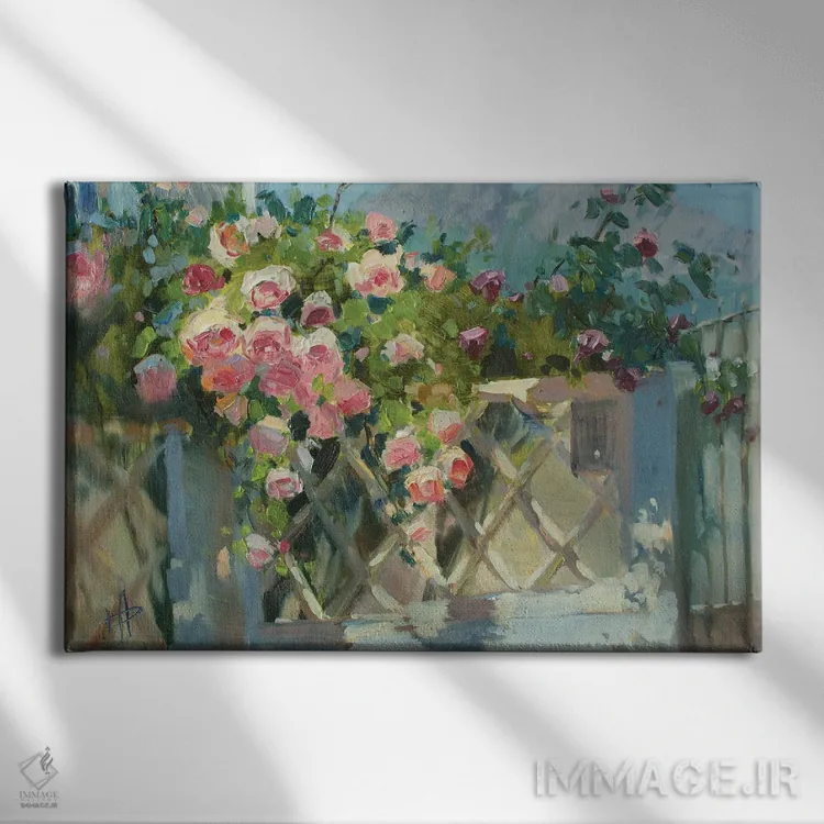 تابلو دکوراتیو رز و کاراداگ اثر کنتس آرت - نمای روبهرو روی دیوار