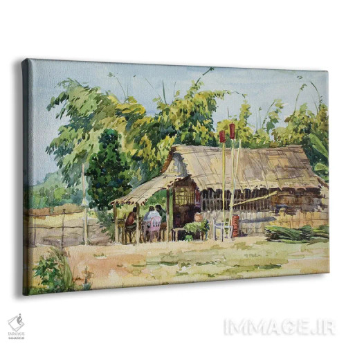 تابلو دکوراتیو کافه روستایی اثر کنتس آرت - نمای پرسپکتیو محصول
