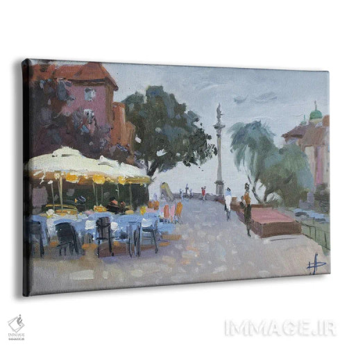 تابلو دکوراتیو غروب ورشو در شهر قدیم اثر کنتس آرت - نمای پرسپکتیو محصول