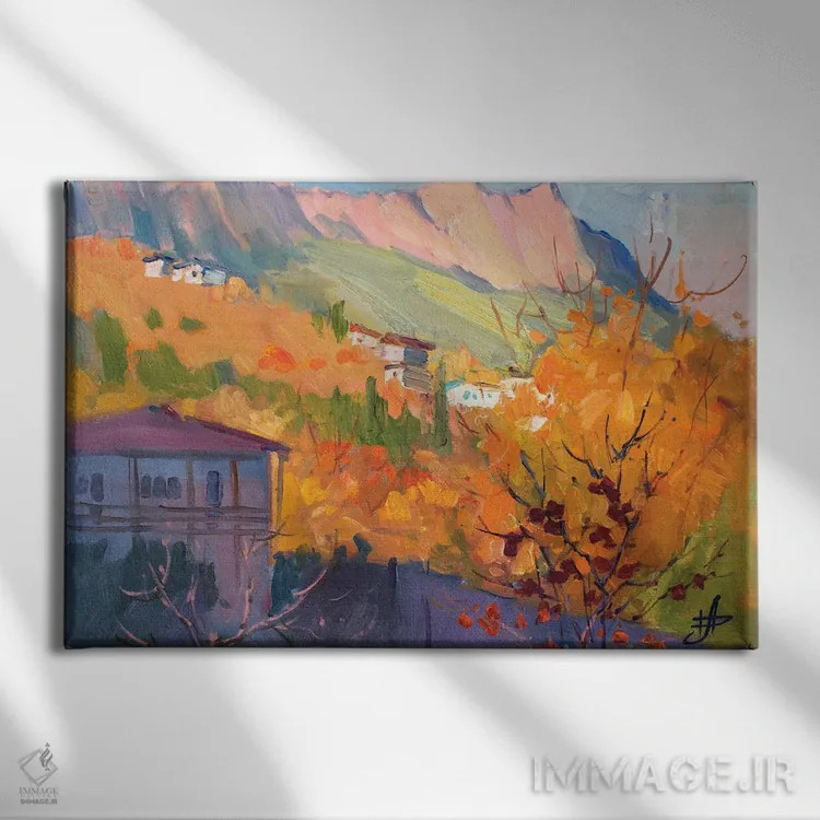 تابلو دکوراتیو عصر پاییزی در آلوپکا اثر کنتس آرت - نمای روبهرو روی دیوار