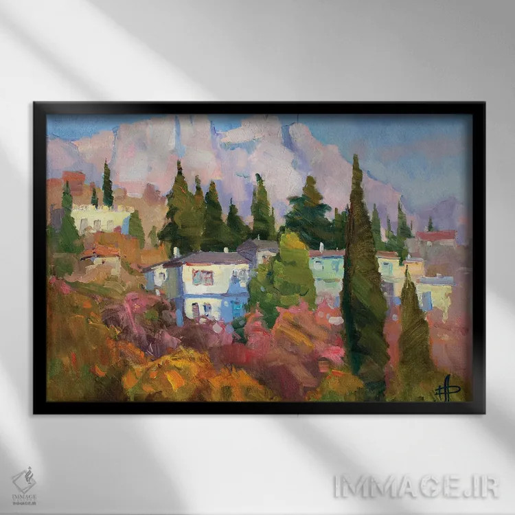 تابلو دکوراتیو آلوپکا در دامنه آی-پتری اثر کنتس آرت - نمای قابدار مشکی