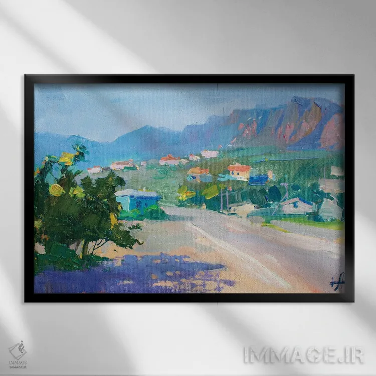 تابلو دکوراتیو آلوشتا اثر کنتس آرت - نمای قابدار مشکی