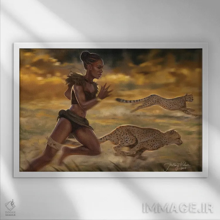 تابلو دکوراتیو شکار اثر هیلاری دی ویلسون - نمای قابدار سفید