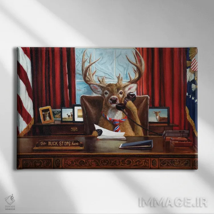 تابلو دکوراتیو مسئولیت اینجاست اثر لوسیا هفرنان - نمای روبهرو روی دیوار