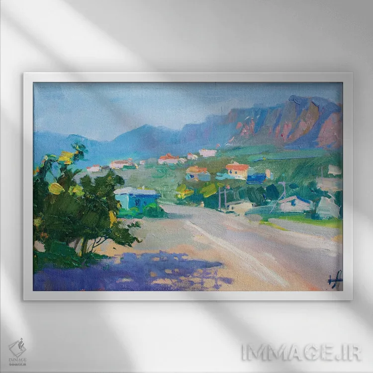 تابلو دکوراتیو آلوشتا اثر کنتس آرت - نمای قابدار سفید