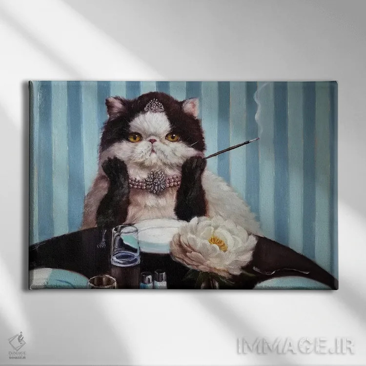 تابلو دکوراتیو صبحانه در تیفانی اثر لوسیا هفرنان - نمای روبهرو روی دیوار