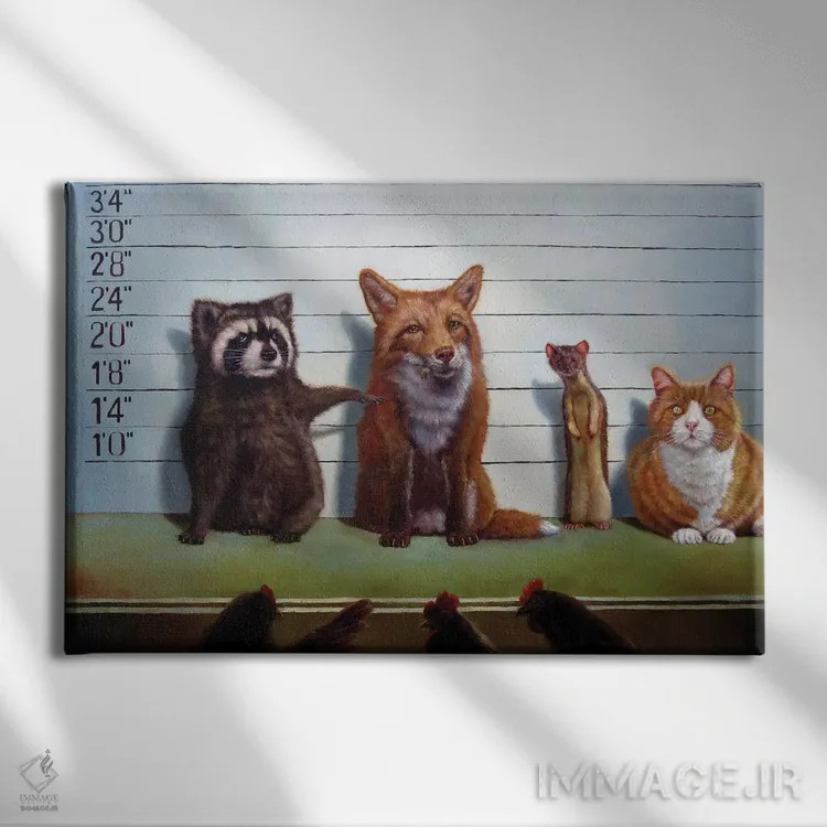 تابلو دکوراتیو مظنونین همیشگی اثر لوسیا هفرنان - نمای روبهرو روی دیوار