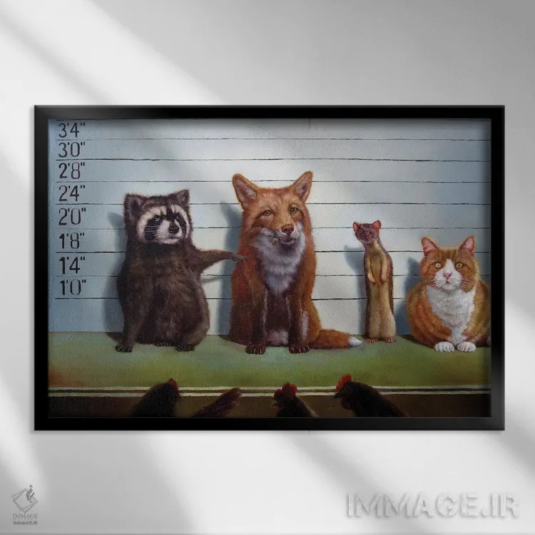 تابلو دکوراتیو مظنونین همیشگی اثر لوسیا هفرنان - نمای قابدار مشکی