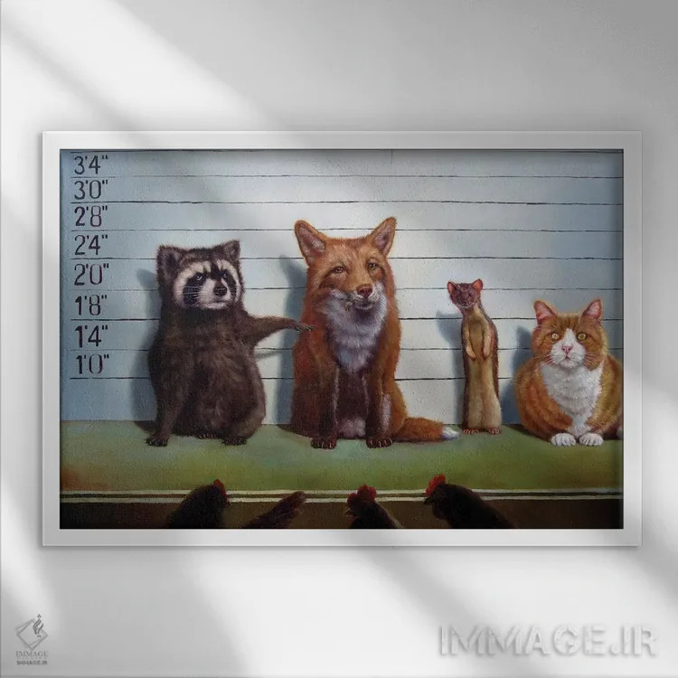 تابلو دکوراتیو مظنونین همیشگی اثر لوسیا هفرنان - نمای قابدار سفید