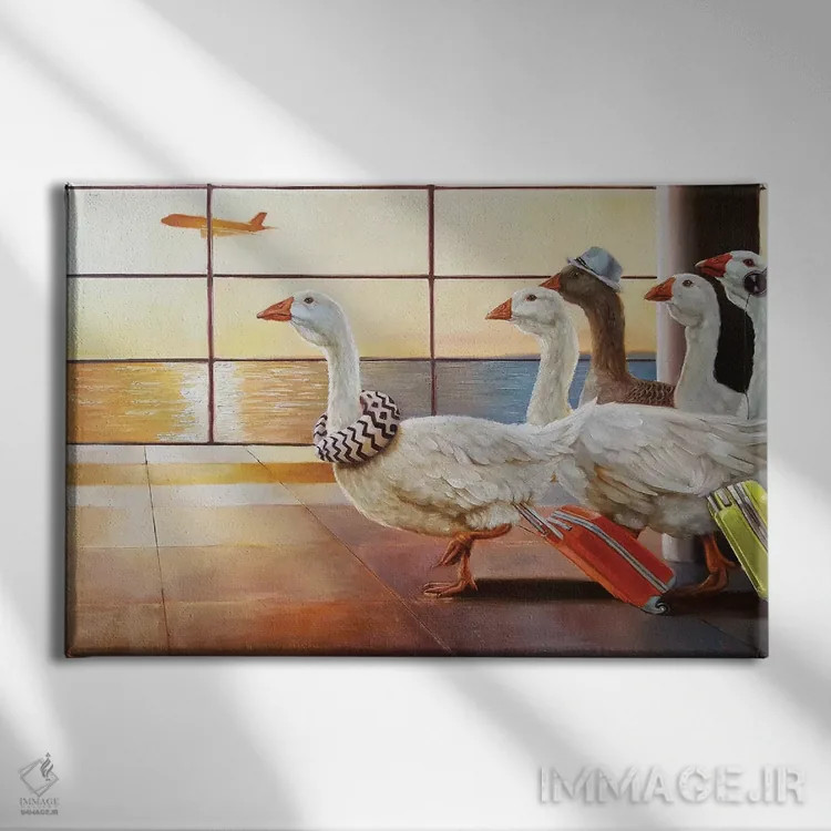 تابلو دکوراتیو مهاجرت درجه یک اثر لوسیا هفرنان - نمای روبهرو روی دیوار