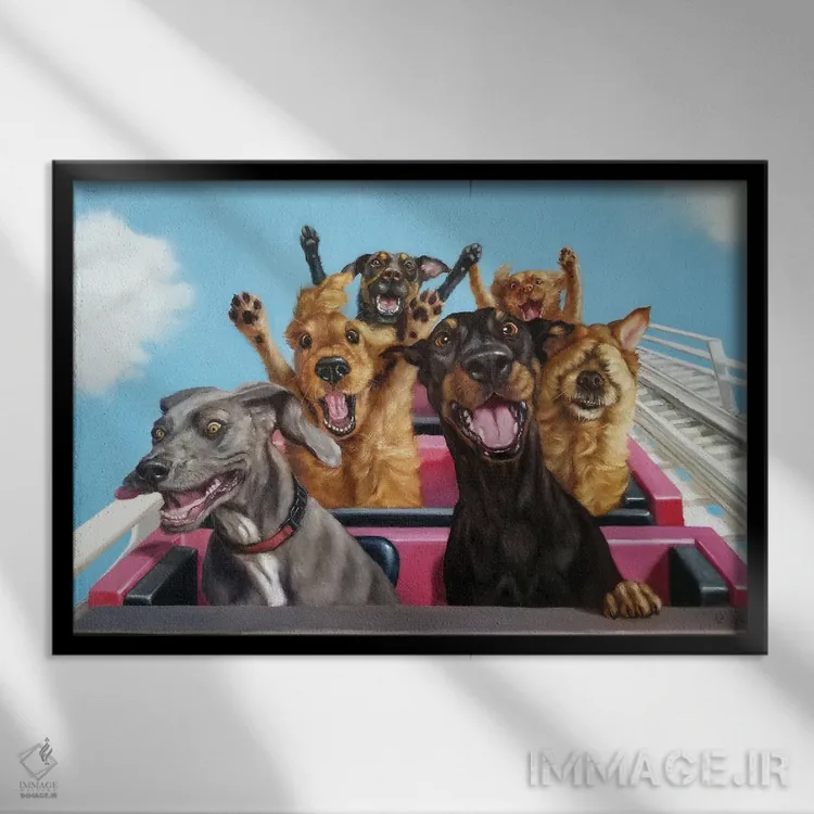 تابلو دکوراتیو ماجراجویان اثر لوسیا هفرنان - نمای قابدار مشکی