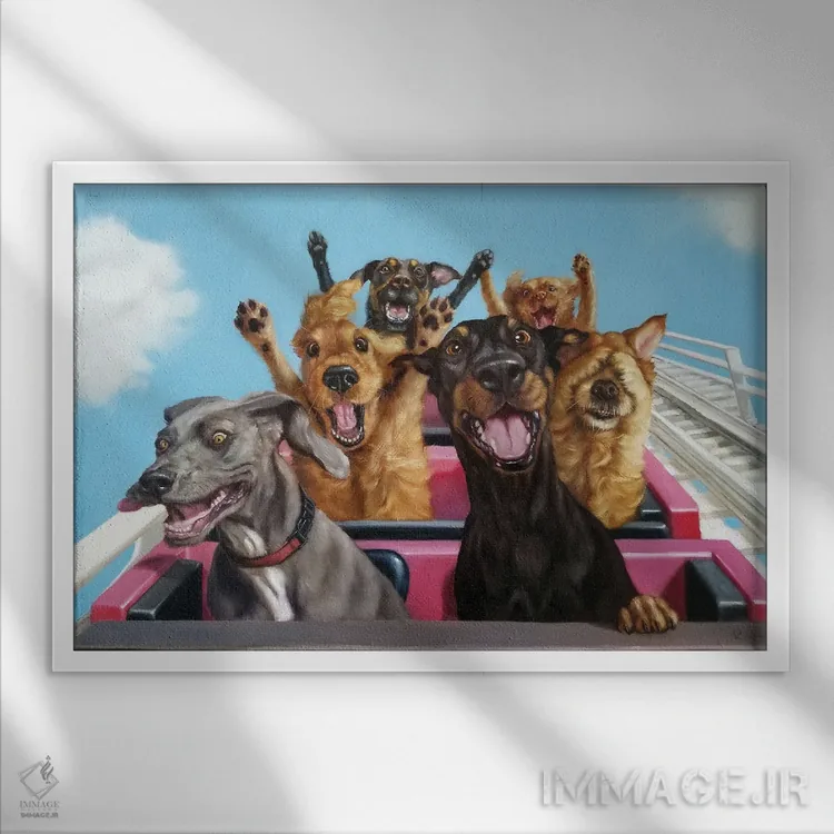 تابلو دکوراتیو ماجراجویان اثر لوسیا هفرنان - نمای قابدار سفید