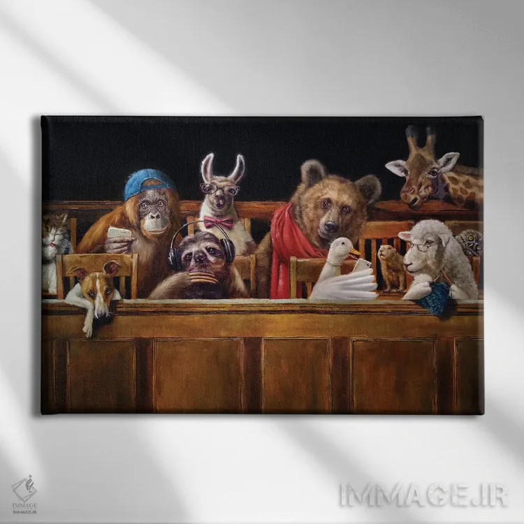 تابلو دکوراتیو ما هیئت منصفه اثر لوسیا هفرنان - نمای روبهرو روی دیوار