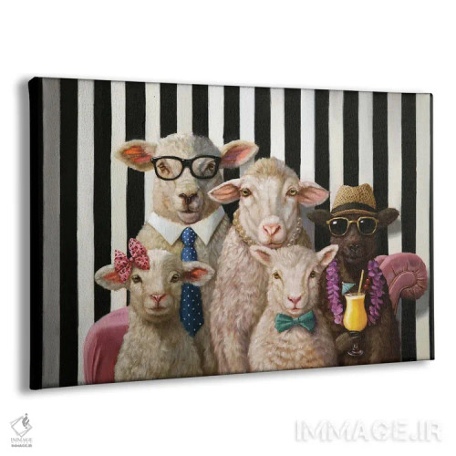 تابلو دکوراتیو پرتره خانوادگی اثر لوسیا هفرنان - نمای پرسپکتیو محصول