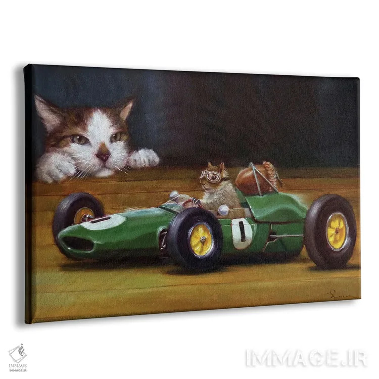 تابلو دکوراتیو دیووانه های خودرو اثر لوسیا هفرنان - نمای پرسپکتیو محصول