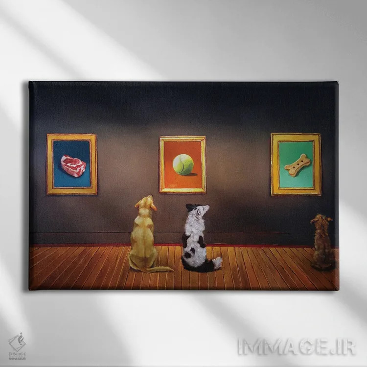 تابلو دکوراتیو موزه سگ اثر لوسیا هفرنان - نمای روبهرو روی دیوار