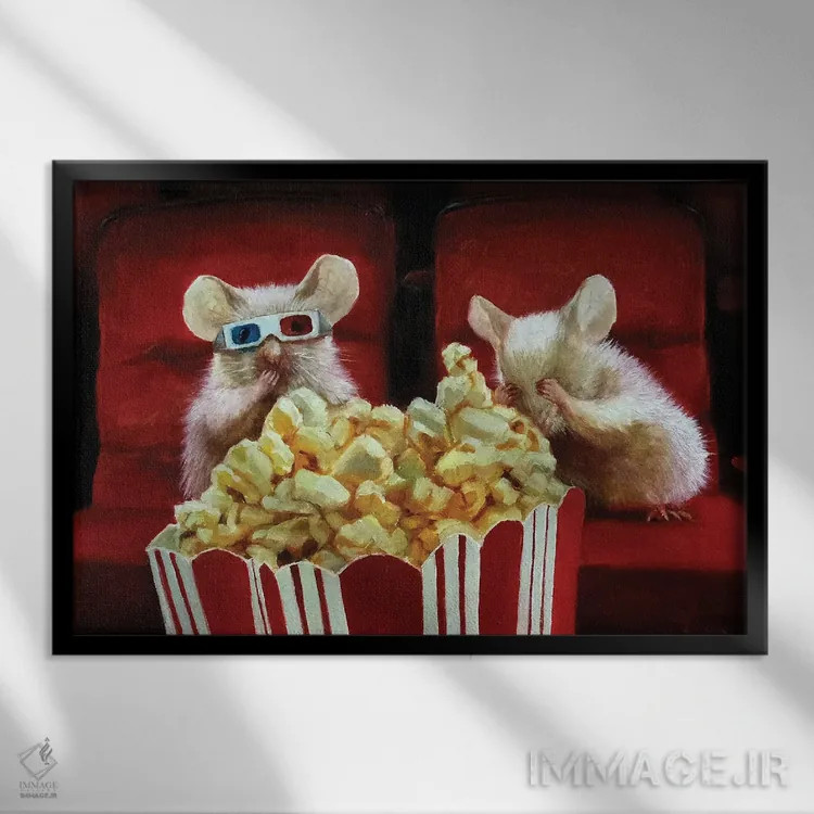 تابلو دکوراتیو شب فیلم دو اثر لوسیا هفرنان - نمای قابدار مشکی